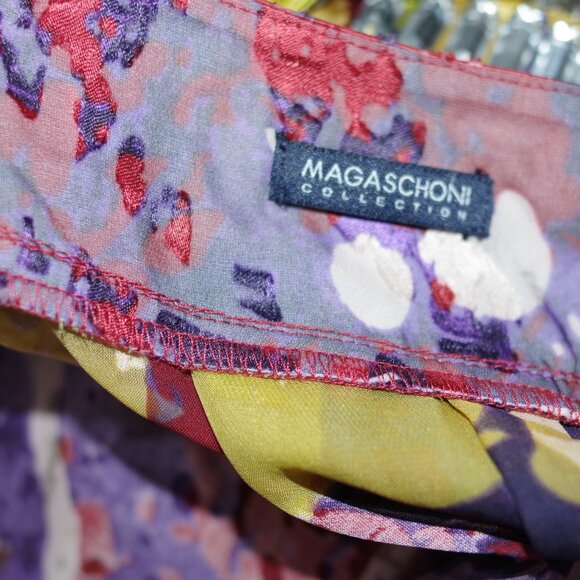 MAGASCHONI Collection BLOUSE TUNIC EMBELLISHED JEWELED V NECK 3/4 SLEEVE Size:L - Picture 2 of 6